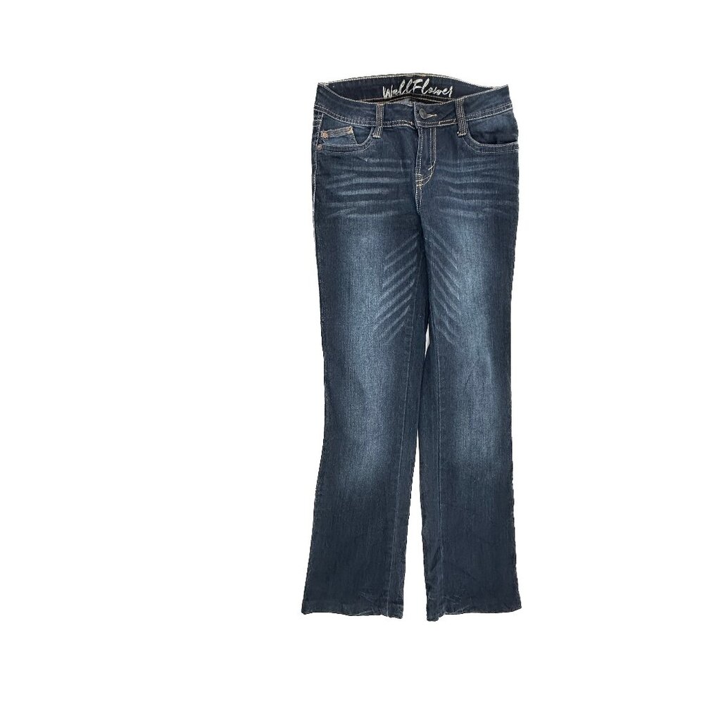 Wallflower Slim Bootcut Women's size 1 Short Dark Wash Blue Denim Jeans